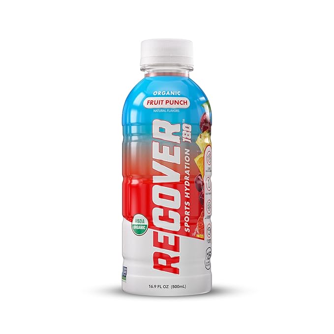RECOVER 180 Organic Sports Hydration Drink No Sugar Added 20 Calorie Sports Beverage Organic Flavors With Vitamins Potassium-Packed Electrolytes (16.9 Fl Oz (Pack of 12) Variety Pack)