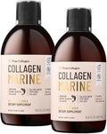 True Collagen Marine | 11000 mg Hydrolyzed Collagen Liquid Supplement - 2 x 500 ml (1000 ml) 40 Day Supply | Hyaluronic Acid Biotin and Vitamin C for Healthy Hair Skin and Nails | Sugar-Free