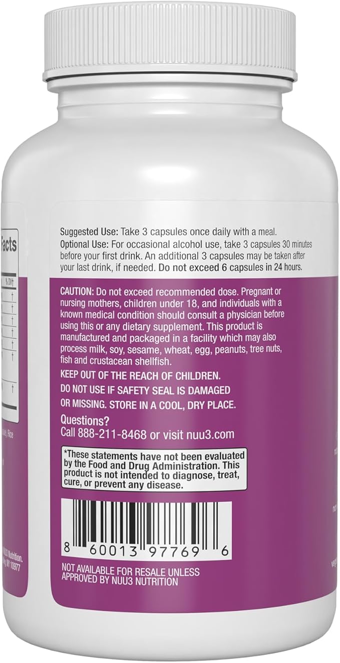 NUU3 Liver Health 365 - Liver Cleanse &amp Detox Support Supplement - Milk Thistle Artichoke N-Acetyl Cysteine (NAC) Dihydromyricetin &amp Turmeric - Aids Tissue Regeneration &amp Bile Flow - 90