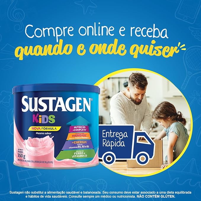 Food Supplement Sustagen Kids Strawberry Tin 380g 13.4 Ounce (Pack of 1) (Modelo Padrão)