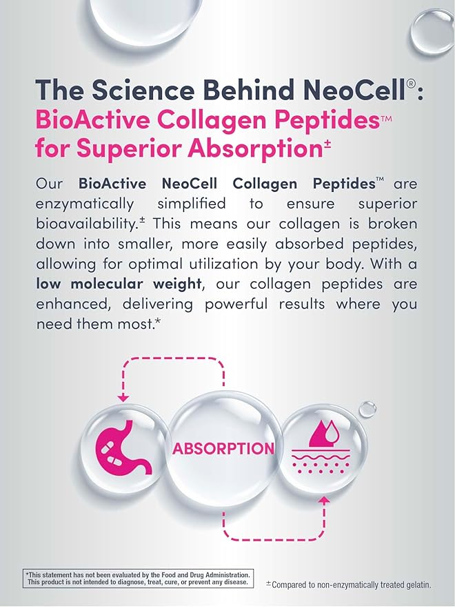 NeoCell Collagen Peptides Powder | 11.6 oz | Grass Fed Bovine | with Biotin and Hyaluronic Acid | Tangerine Twist Flavored | Beauty Infusion Drink Mix | Hair Skin &amp Nails