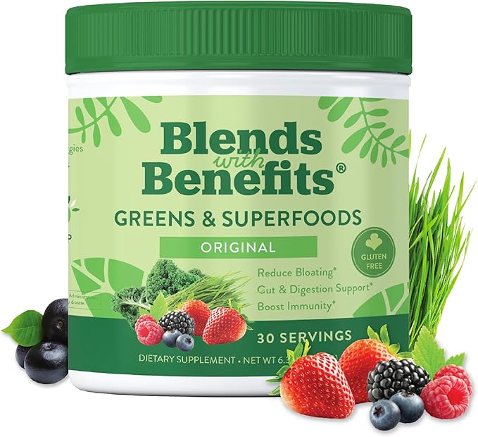 360 Nutrition Super Greens Powder with Probiotics &amp Digestive Enzymes Sugar &amp Gluten Free Plant-Based Superfood for Gut Health Immunity - 6.35 oz