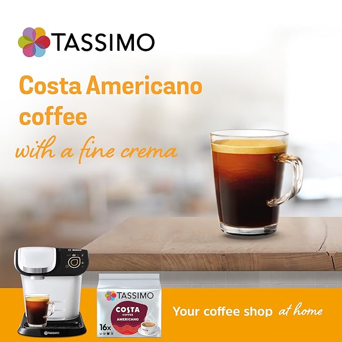 TASSIMO Costa Americano 16 T DISCs (Pack of 5 Total 80 T DISCs) white and red