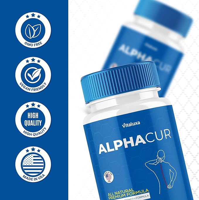 (2 Pack) Alphacur for Neuropathy AlphaCure Nerve Support Capsules Premium Health Blend All Natural Support Relief Supplement Alpha Cur Pills Advanced Vitamin Maximum Strength Renew Formula (120 Ct)