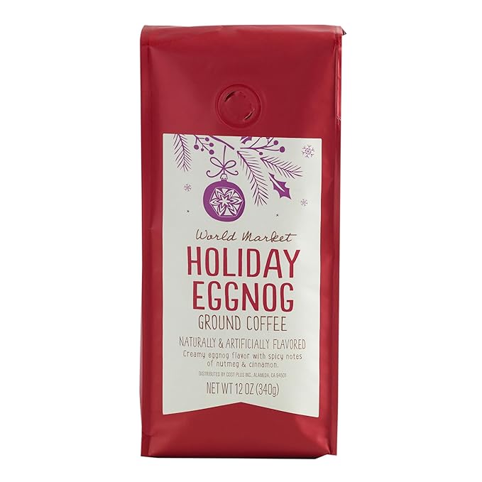 World Market Holiday Limited Edition Ground Coffee (Holiday Eggnog 1 Pack)