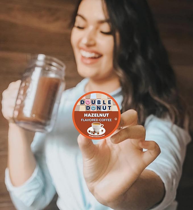 Double Donut Coffee Hazelnut Coffee in Single Serve Coffee Pods for all Keurig Coffee K Cups Brewers from Double Donut 80 cups
