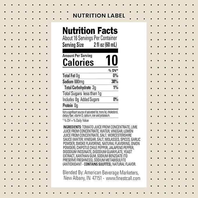 Finest Call Premium Michelada Drink Mix 1 Liter Bottle (33.8 Fl Oz) Individually Boxed