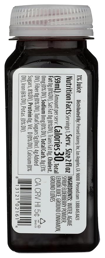 Pressed Juicery Elderberry Shot 2 Fl Oz (Pack Of 12)