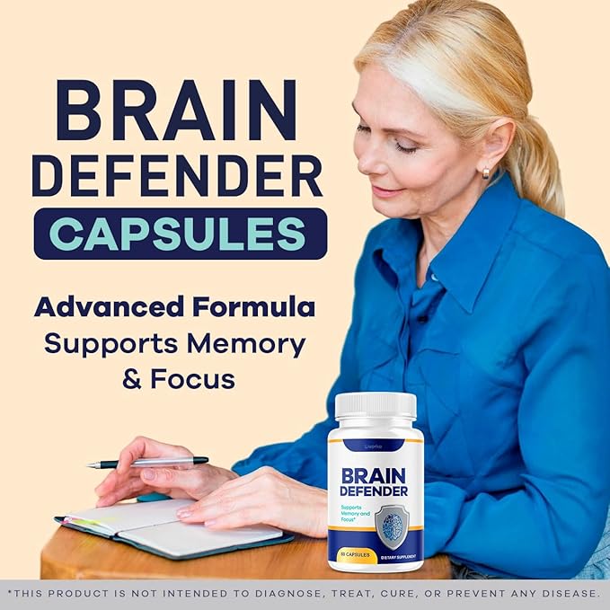 (2 Pack) Brain Defender - Official Brain Defender Supplement Advanced Pills Natural Brain and Memory Support Brain Defender Health &amp Wellness Multivitamin 120 Capsules for 2 Months