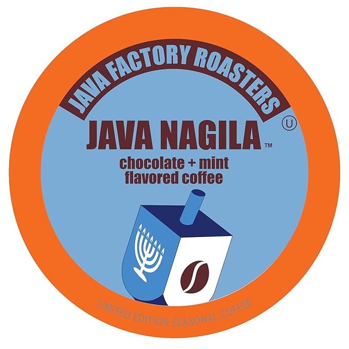 Java Factory Coffee Pods Dark Chocolate and Mint Flavored Coffee for Keurig K-Cup Brewers Java Nagila 40 Count