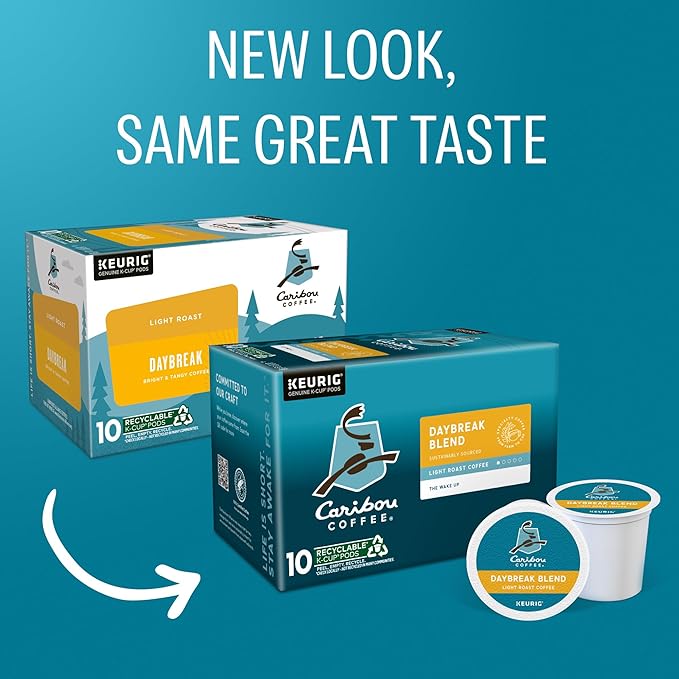Caribou Coffee Daybreak Blend Keurig Single-Serve K-Cup Pod Light Roast Coffee(Pack of 6 60 Count Total)