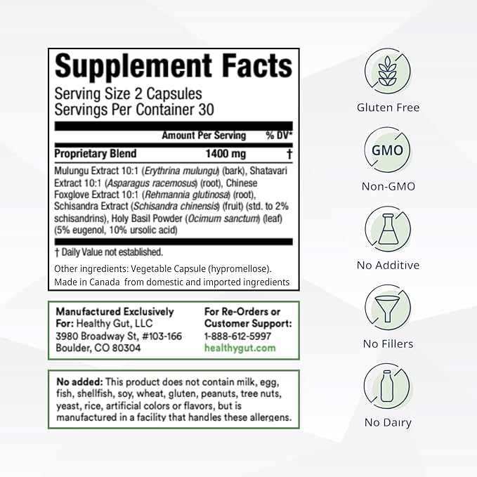Healthy Gut BeSerene Daily | Cortisol &amp Stress Support | Supports Your Sleep and Adrenals | 30 Servings