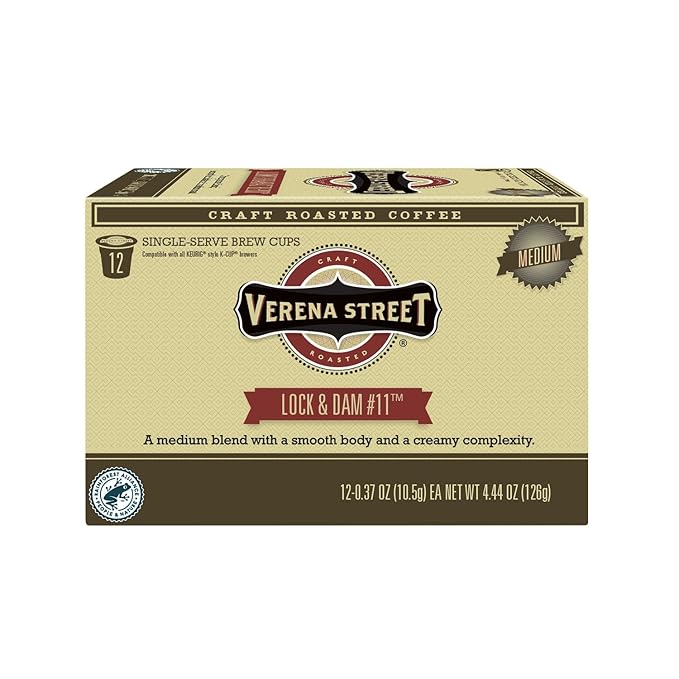 Verena Street Single Cup Pods (72 Count) Light Medium Roast Coffee Lock &amp Dam 11 Rainforest Alliance Certified Arabica Coffee