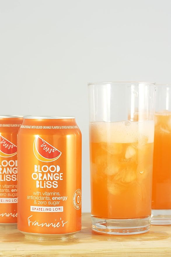 AmishTastes Frannie’s Blood Orange Bliss Sparkling Beverage Protected With High-Density Foam 12 Oz. (Case of 24)