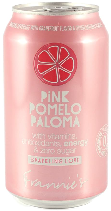 KauffmanTreats Frannie Sparkling Beverage- Zero Calories &amp Sugar Aspertame Free: 8-Ct 12 Oz. Cans (Pink Pomelo Paloma)