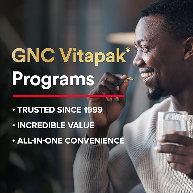 GNC Mega Men Energy and Metabolism Vitapak Program Convenient Complete Nutrition 5 Products in 1 Packet Calorie Burn Thermogenic 300mg Caffeine 30 Daily Packs