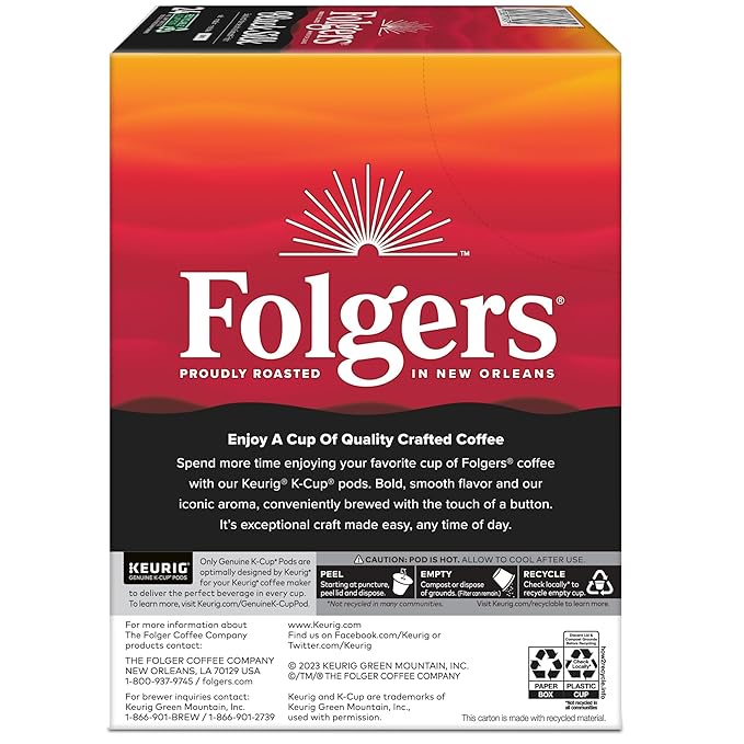 Folgers Black Silk Coffee Keurig Single Serve K-Cup Pods Dark Roast 24 Pods Per Pack Case Of 4 Packs
