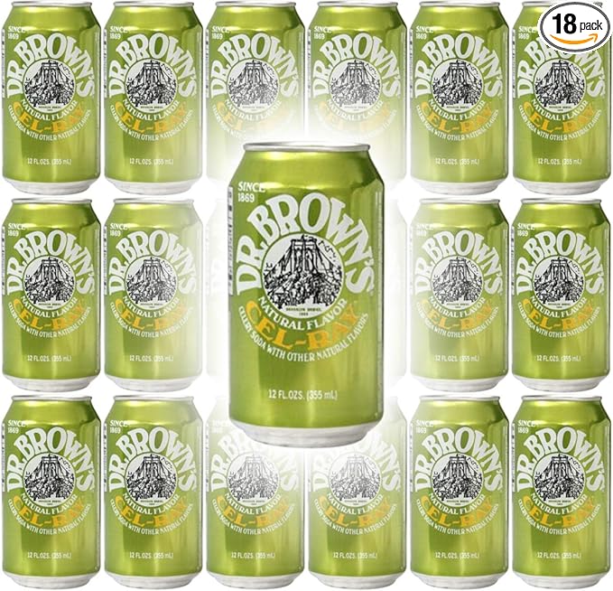Dr. Brown's Cel-Ray Celray Soda 12oz Can (Pack of 18 Total of 216 Oz)