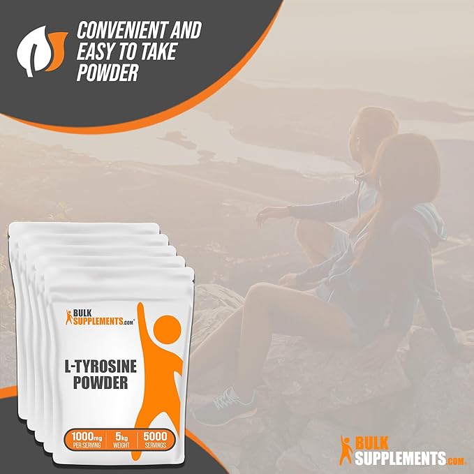 BulkSupplements.com L-Tyrosine Powder - Sports Nutrition Amino Acid Supplement - Unflavored &amp Gluten Free 500mg per Serving 5kg (11 lbs) (Pack of 5)