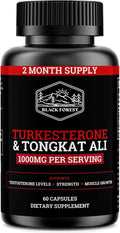 Black Forest Turkesterone Tongkat Ali Supplement 1000mg per Serving (Max Purity 95%) Turkesterone Supplement for Men (Tongkat Ali for Men Longjack 200:1) Similar to Tongkat Ali Fadogia Agrestis