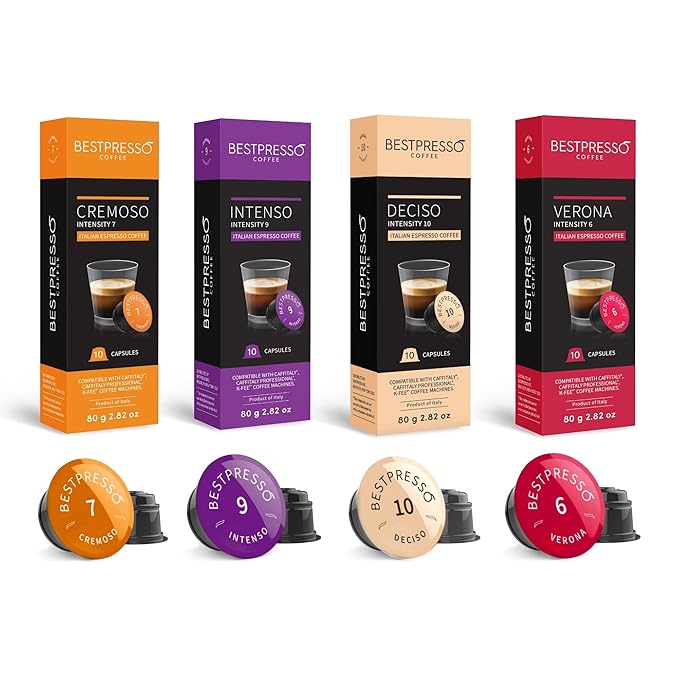 Bestpresso Coffee capsules compatible with Starbucks Verismo Caffitaly CBTL K-fee systems 80 Pods (Variety Pack)