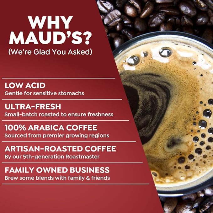 Maud's Flavored Coffee Pods Variety Pack 40 ct 9 Assorted Flavors Medium Roast Flavored Coffee in Single Serve Pods – 100% Arabica Beans Compatible with Keurig K Cups Maker