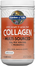 Garden of Life Marine &amp Grass-Fed Collagen Peptides Powder Supplement (Type I III) with Probiotics &amp BCAAs for Mobility Joint Health Hair Skin &amp Nails - Unflavored 20g per Serving 12