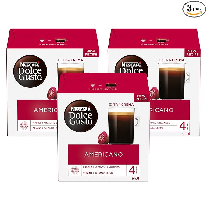 Nescafe Dolce Gusto Coffee Pods Americano 16 capsules Pack of 3