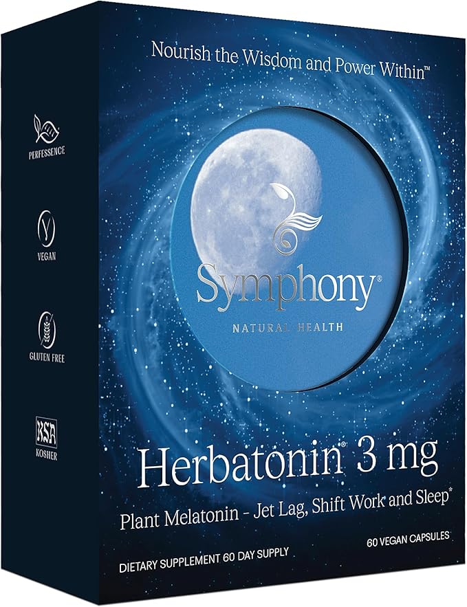 Herbatonin® 3mg - Plant-Based Natural Vegan Melatonin Supplement (Phyto-Melatonin) Sleep Cycle Body Clock and Circadian Rhythm Support for Jet Lag Shift Work and Sleeplessness (120 Day Supply)