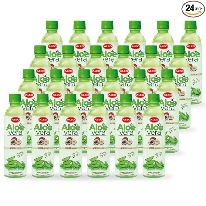 ALEO 0.5L Premium Lychee Aloe Vera Drink - Natural No Preservatives No Artificial Colors Superior Taste Award 2025