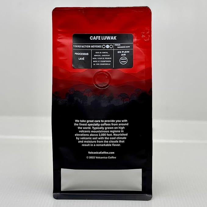 Kopi Luwak Coffee Wild Gathered 100% Pure Whole Bean 16 Ounces