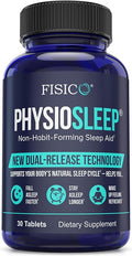 FISICO PhysioSleep Non-Habit-Forming Sleep Aid 30 Tablets Dual-Release Technology with Melatonin