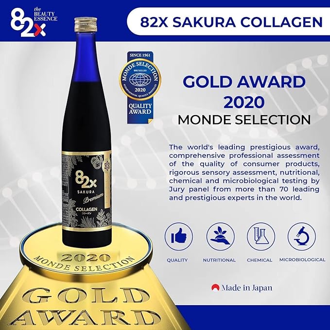 82X Collagen Premium - Marine Collagen Drink - Collagen Peptides Liquid Drink for Skin Hair Nails from Japan with 82 Fermented Plants Vitamins Minerals &amp Supplements