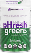 pHresh - Greens Raw Alkalizing Superfood Greens Powder - 2 Month Supply - Vegan Kosher Gluten Free - Natural Enzymes Nutrients - Approved for Intermittent Fasting - 10 oz