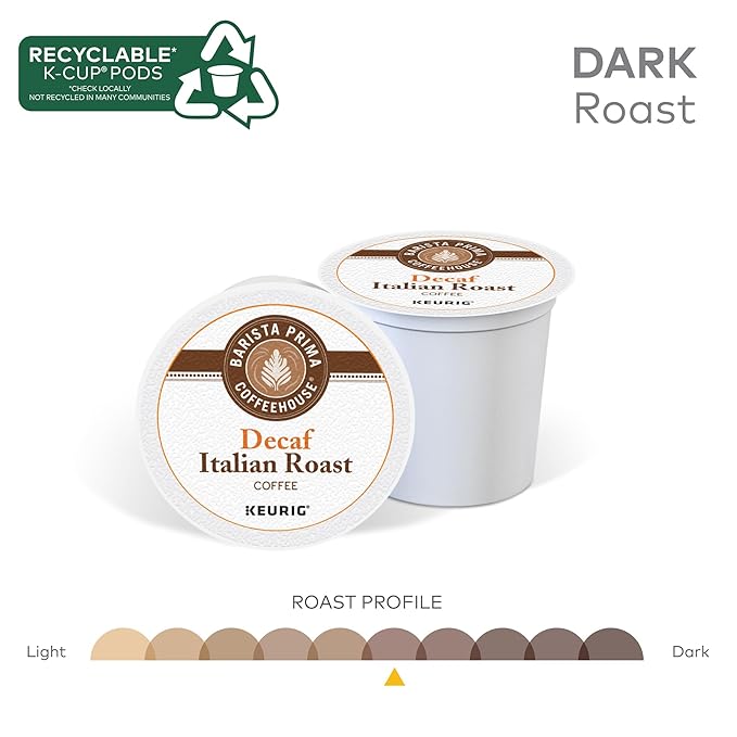 Barista Prima Coffeehouse Italian Roast Decaf Keurig Single Serve K-Cup Pods 96 count