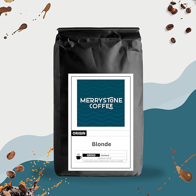 Merrystone Blonde Light Roast Blend Roasted to Order Gourmet Coffee 1 Lb Standard Grind