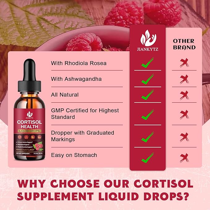(4 Pack) Cortisol Liquid Drops for Women - Balanced Cortisol Hormone Balance Support Cortisol Supplements for Women with Magnesium Complex Rhodiola Rosea Ashwagandha Sugar-Free 1 Fl Oz