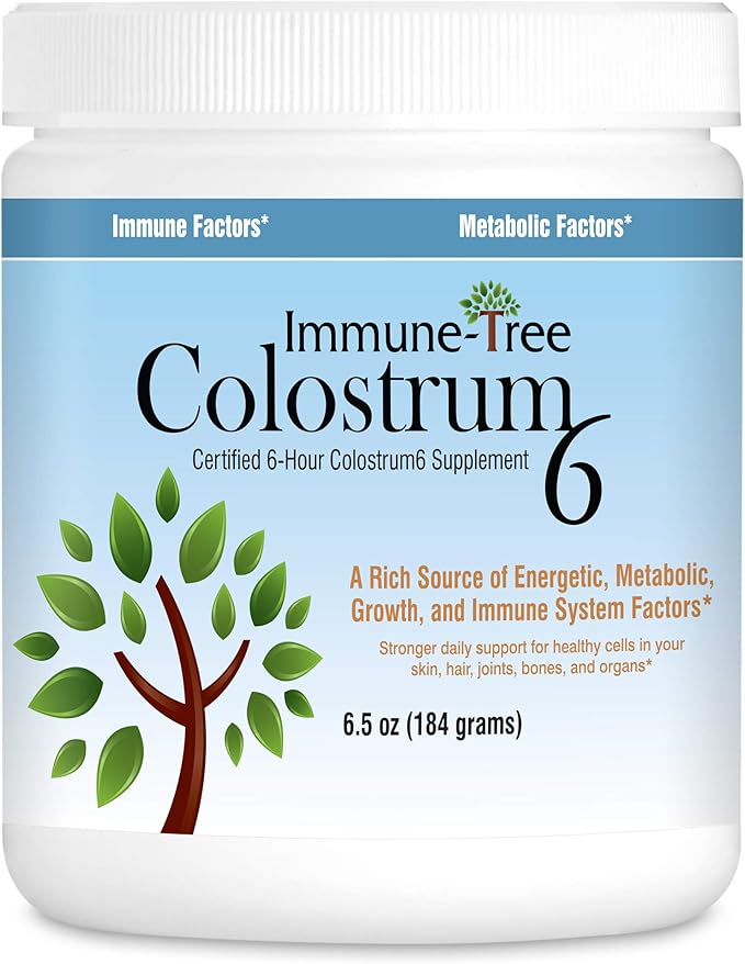 100% Bovine Colostrum Powder 120 Servings 6.5oz Supports Anti-Aging Healthy Immune System Gut &amp Digestion Muscle &amp Tissue &amp Wellness Made in USA from Grass Fed Grade A Dairy Cows