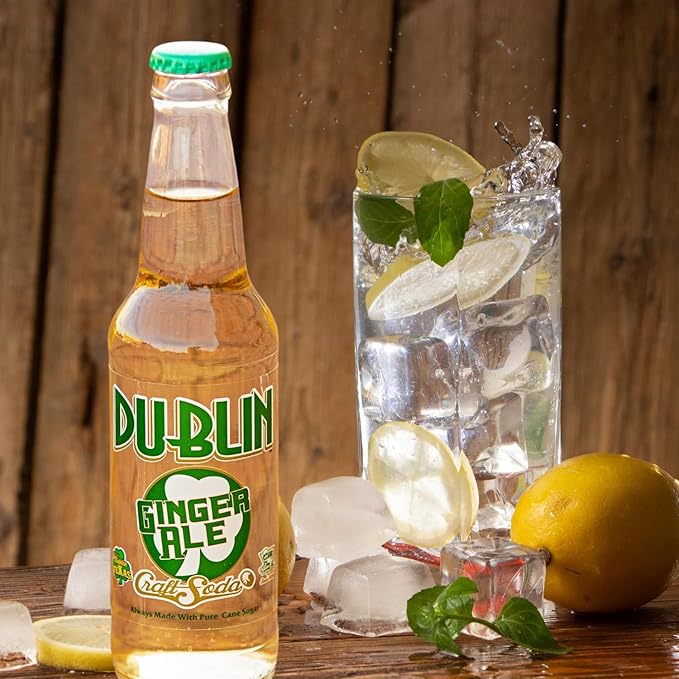 Dublin Bottling Works Craft Soda Pure Cane Sugar Made in Texas – Assorted 12-Pack – Premium Small-Batch Soda Gluten-Free Retro Artisanal Beverages (12 Pack Ginger Ale)