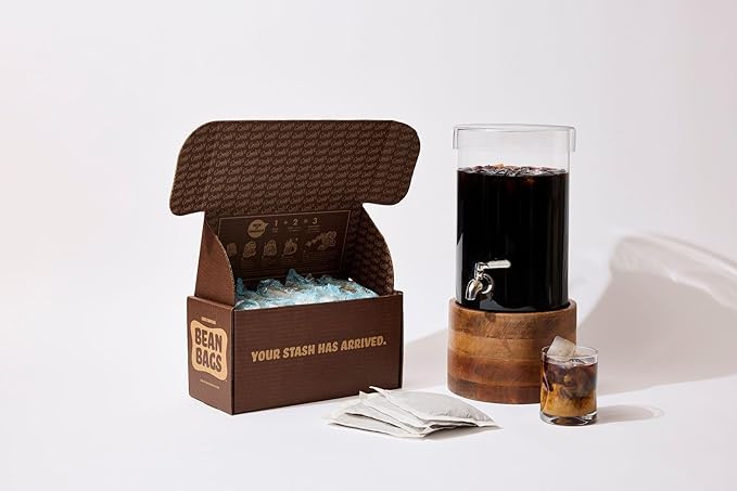 GRADY’S COLD BREW French Vanilla 100% Arabica Ground Coffee &amp Chicory Pouches | SIX Bundles of 4 Easy-to-Brew Bean Bags Makes 72 drinks