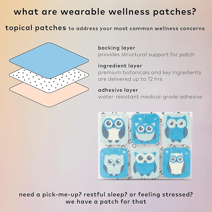 The Good Patch Nite Owl Patch Natural Sleep Patch Support for Kid Bedtime with Tart Cherry Chamomile and Skullcap Plant Powered Sustained Release (36 Total Patches)