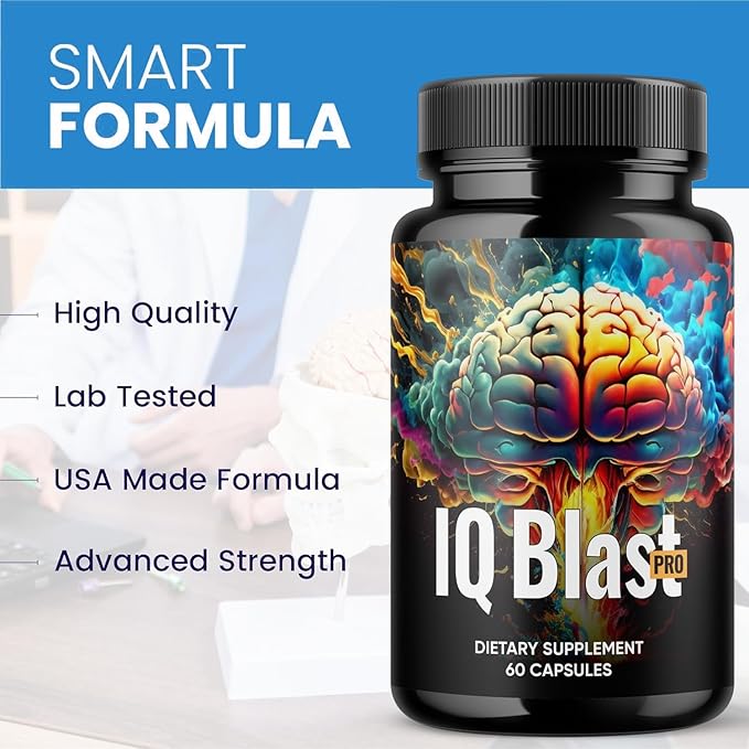 Official - IQblast Pro Supplement Capsules Brain Pills for Memory and Focus IQblastpro Blaster Premium Clarity Support Advanced Formula Reviews All Natural Ingredients (5)
