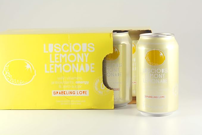 KauffmanTreats Frannie Sparkling Beverage- Zero Calories &amp Sugar Aspertame Free: 24-Ct Case 12 Oz. Cans (Luscious Lemonade)