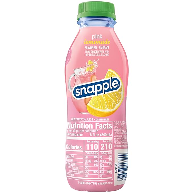 Snapple Pink Lemonade 16 fl oz recycled plastic bottle Pack of 12