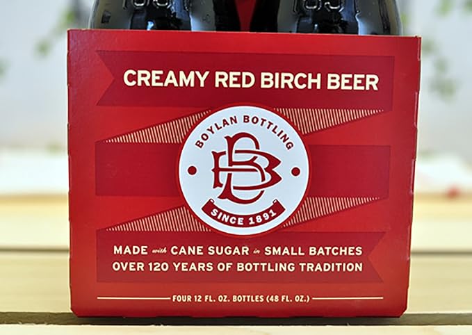 Boylan Soda Creamy Red Birch Beer 12 Fl Oz (12 Glass Bottles)
