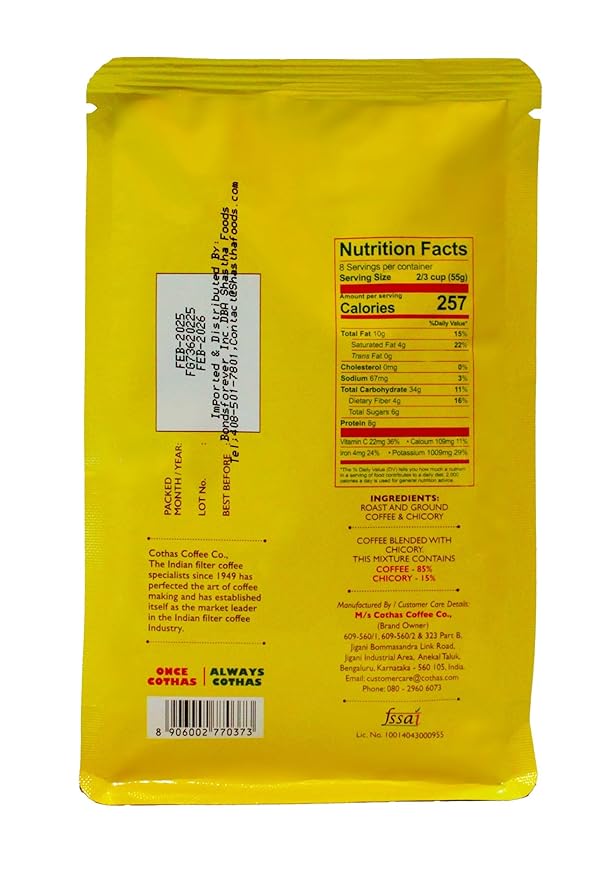 Cothas Coffee Speciality Blend Coffee Powder (Pack of 8) Each Pkt 184 Gms (Total 1472 gms) (B-A)
