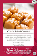 Kaffe Magnum Opus Salted Caramel Coffee Ground 72 Count 2.5 oz Packs Rich Caramel and Buttery Vanilla Flavor Perfect for Gourmet Recipes