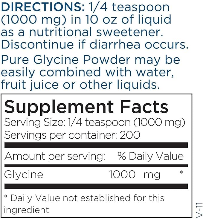 Metabolic Maintenance Glycine Powder 200g - Calm Support Liver Detoxification Joint Health &amp Collagen Production - Amino Acid Supplement