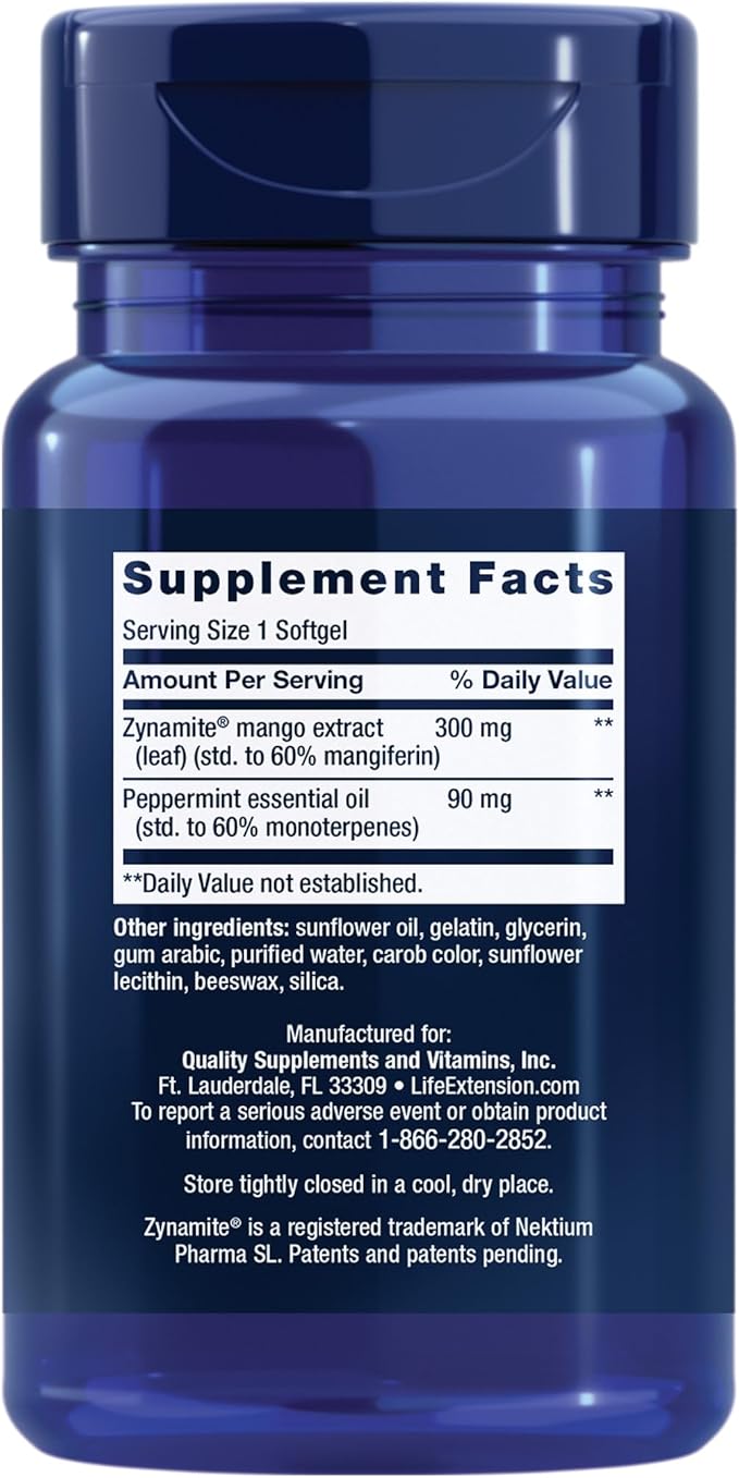 Life Extension Brain Fog Relief Mango Leaf Extract standardized Peppermint Oil nootropic Brain Supplement for Clarity and Focus Fast-Acting Caffeine-Free Gluten Free Non-GMO 30 softgels