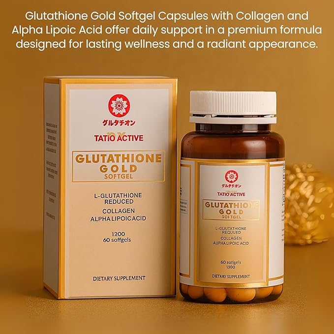 Made in Japan Advanced Gold Glutathione Capsules with Collagen Vitamin C and Antioxidants Supplement for Radiant Youthful-Looking Skin Collagen Production &amp Even Skin Tone – 3 Bottles